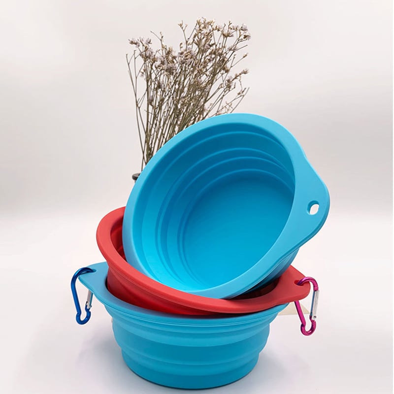 Silicone Collapsible Pet Bowl Food Grade Silicone Foldable Pet Bowls Food Water Feeding Bow