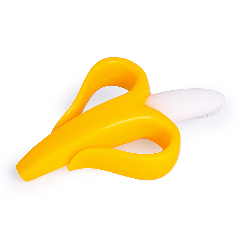 Soft Silicone banana Toothbrush Teething Ring Silicone Chew Dental Care for Infant Baby Toddler