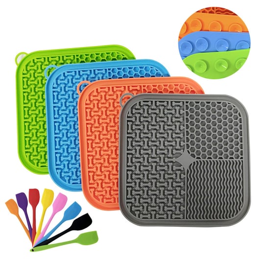 Silicone Lick Mat For Dogs And Cats Licking Pads Pet Slower Feeder Anxiety Relief Bathing Grooming Training Calming Mat