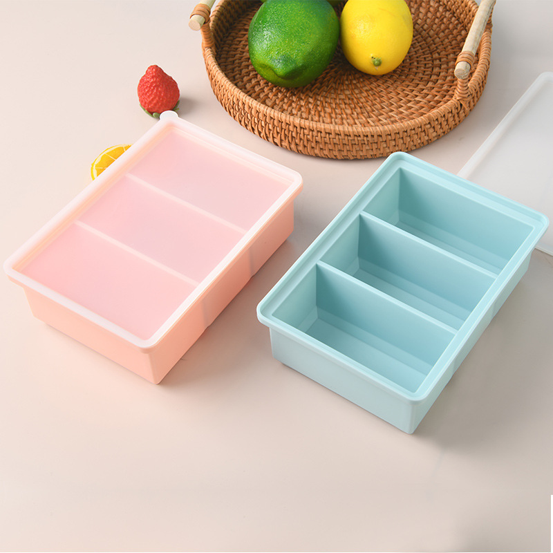 Food Grade Silicone Ice Cube Tray Soup Box With Lid