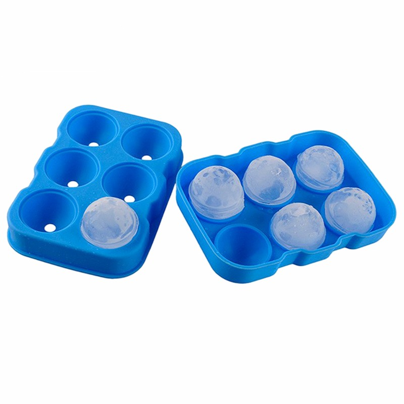 Classic 6 Holes Round Ice Cube Mold Diy Reusable Silicone