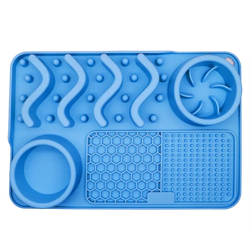 Silicone Food bowl Mat for Pet Dogs Puppies Grooming Bathing Distraction Licking Mat Slow Feeder for Dogs
