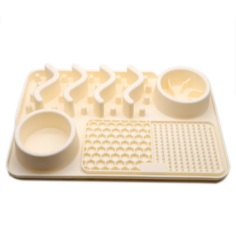 BPA-Free Food Grade Silicone Food Bowl Mat for Pet Dogs Puppies Grooming Bathing Slow Feeder for Dogs