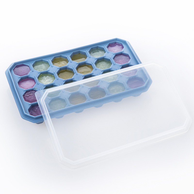 Easy-Release Silicone Ice Cube Trays With Lid For Drinks