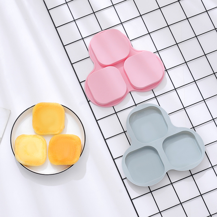 Silicone Air Fryer Egg Pan Reusable Mold Non-stick Air Fryer Baking Tools 3 Cavity Silicone Muffin Pans