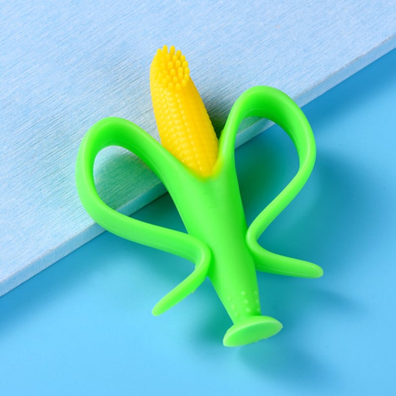 Baby Corn Cob Silicone Toothbrush Baby Silicone Toothbrush and Teether For Infant