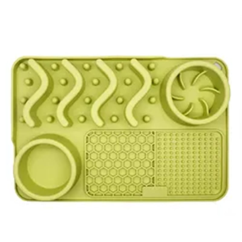 Silicone Food bowl Mat for Pet Dogs Puppies Grooming Bathing Distraction Licking Mat Slow Feeder for Dogs