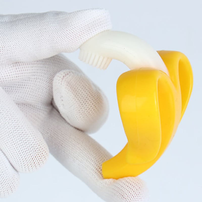 Soft Silicone banana Toothbrush Teething Ring Silicone Chew Dental Care for Infant Baby Toddler