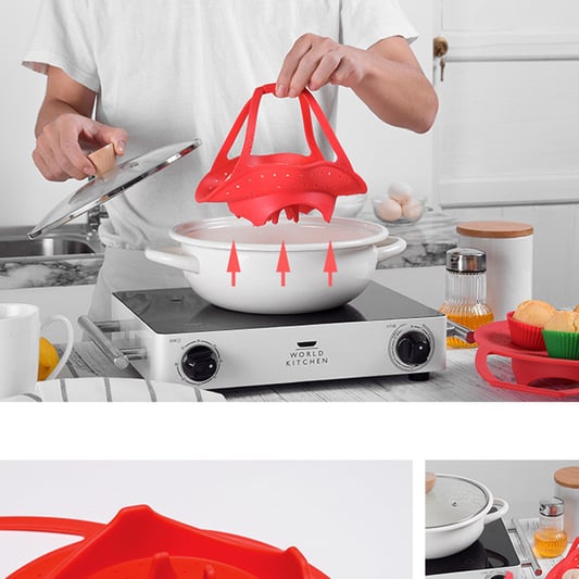 Silicone Vegetable and Food Steamer Basket, Good Grips Silicone Steamer for Pot Non-scratch Pressure Cooker
