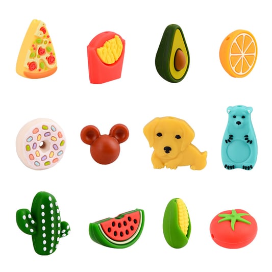 Custom Silicone Beads Wholesale DIY Teething Chew Toy Soft Colorful  Loose Silicone Soothing Toys for Baby Teeth