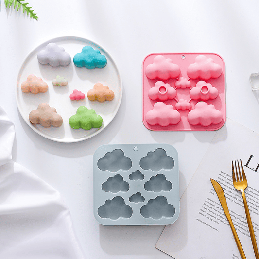Hot Sale 8 Cloud-shaped Silicone Molds Healthy And High Temperature Resistant Children's Candy Biscuits Making Baking Molds