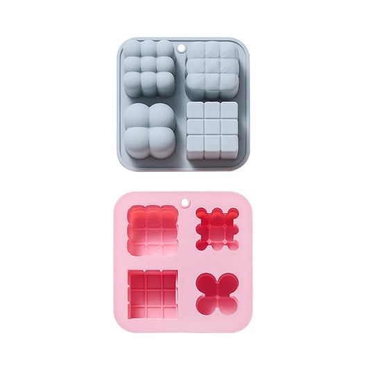 Modern Minimalist 3 Cavities 3d Rubik's Cube Shape Silicone Mold Easy To Release Non-stick Cake Chocolate Baking Tool Epoxy Mold