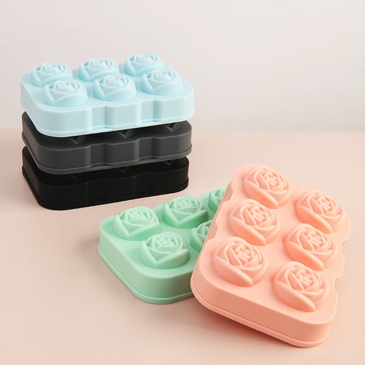 6 Hole Sphere Silicone Ice CubeTrays With Lid