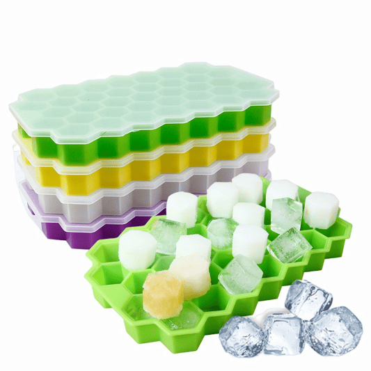 Honeycomb 37 Cavity Silicone Ice Cube Mold With Lid