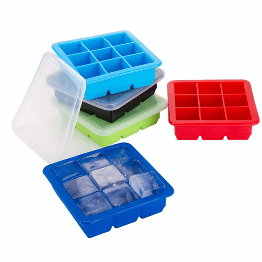 Custom Square Shape 9 Cavity Silicone Ice Cube Trays Mold
