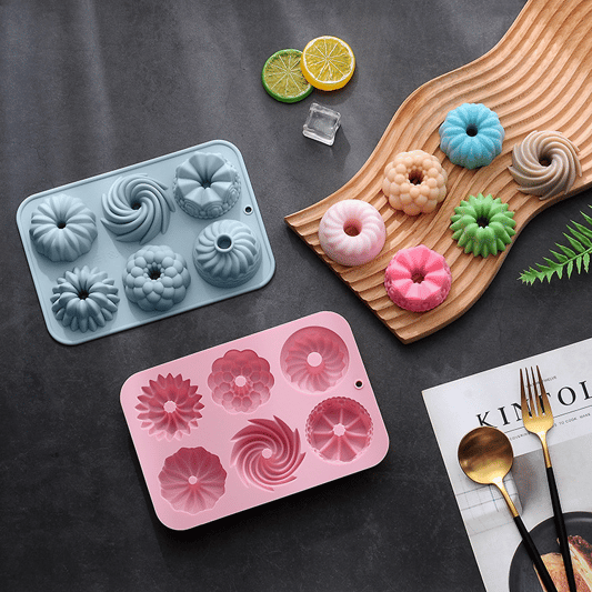 OEM ODM 6 Even Different Styling Savarin Cake Mold Chiffon Cup Mousse Silicone Mold Baking Baking Pan
