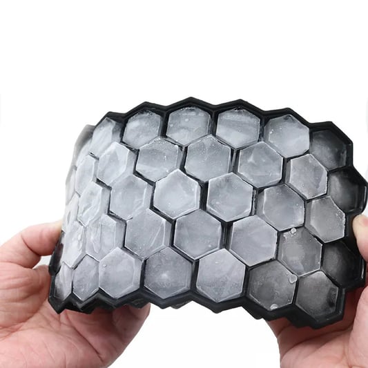Silicone 37 Cubes Honeycomb Shape Ice Cube Tray