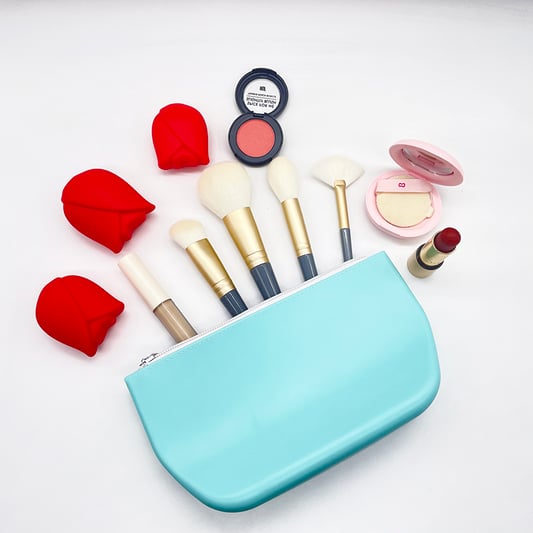 Customized Waterproof Silicone Makeup Cosmetic Bag Travel  for Women With Customized Logo