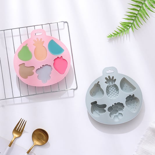 Modern Minimalist 6 Different Fruit Shape Silicone Molds High Temperature Resistance No Smell Cake Fudge Making Mold For Kids