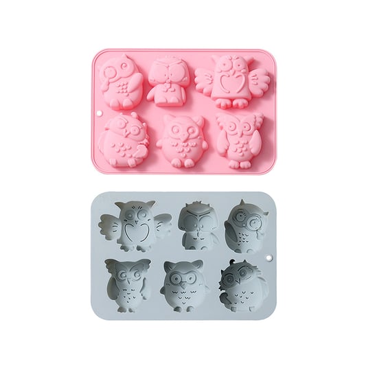 6 Different Owl Baking Tools Chocolate Mold Silicone Flip Candy Handmade Soap Cake Mold