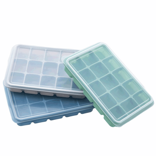 15 Cavities Easy Release Silicone Ice Cube Tray Custom Square With Lid
