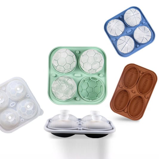 Custom Silicone 3D Rugby American Football Basketball Ice ball Trays Mold