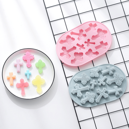 Silicone Cross Mold Diy Baking Tray Chocolate Cake Candy Fondant Baking Mould Decoration With Holes Pudding Soap Ice Mold
