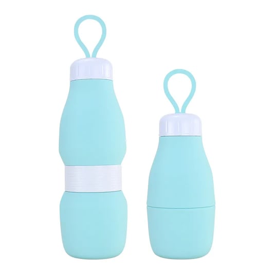 Reusable Foldable Lightweight Leak-proof Flexible Sports  Silicone Water Bottle For Travel Gym