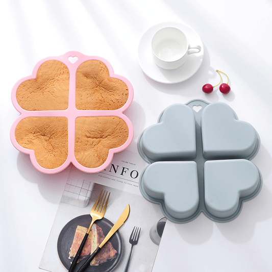Customized 4 Heart-shaped Madeleine Reusable Silicone Cake Pan Baking Soap Jelly Muffin Mold Pastry Bakeware Tools