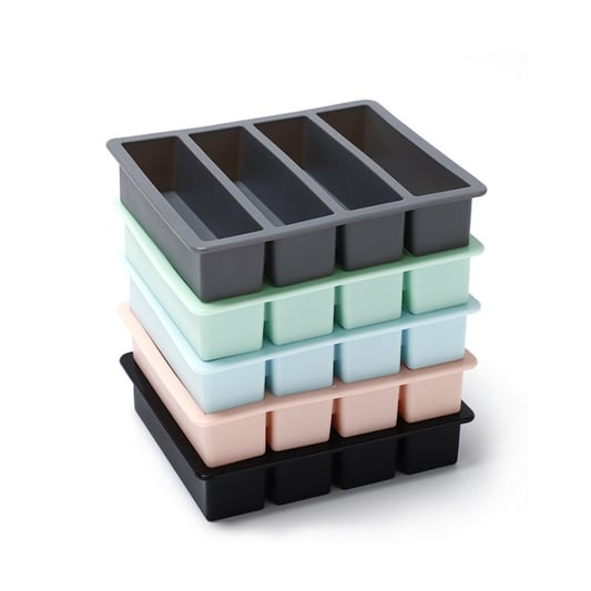 Food Grade 4 Grids Multicolor Cube Silicone Ice Tray