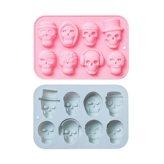 Modern Minimalist 8 Cavities Skeleton Shape Silicone Mold Food Grade Material Healthy And Odorless Fudge Biscuit Epoxy Mold